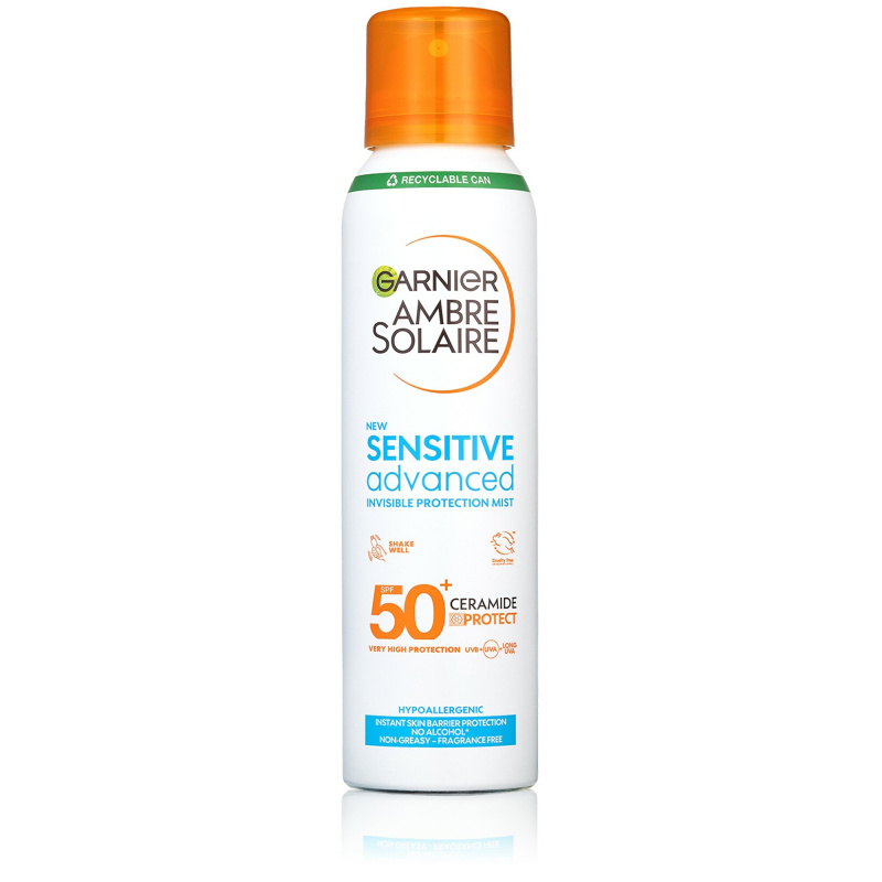 Garnier Ambre Solaire Sensitive Advanced opalovací mlha ve spreji pro velmi citlivou pleť SPF 50+ 150 ml