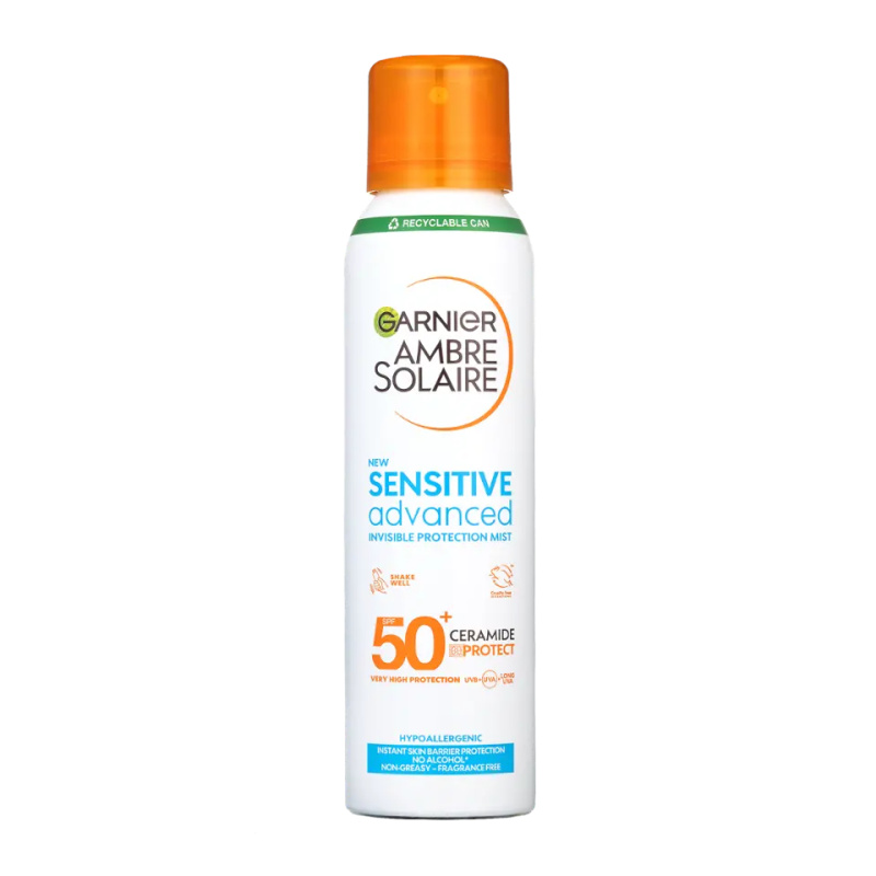 Garnier Ambre Solaire Sensitive Advanced opalovací mlha ve spreji pro velmi citlivou pleť SPF 50+ 150 ml