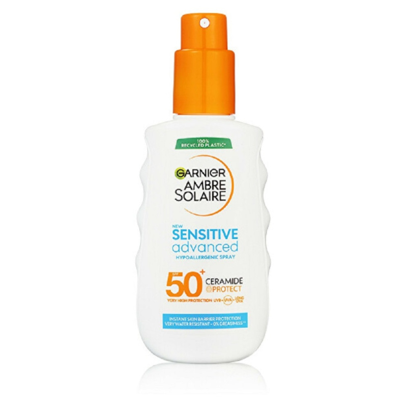 Garnier Ambre Solaire Sensitive Advanced sprej na opalování pro citlivou pokožku SPF 50+ 150 ml