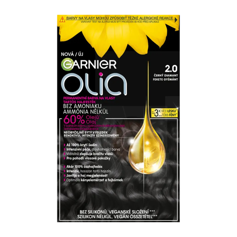 Garnier Olia Big Kit permanentní barva na vlasy odstín 2.0 Black Diamond