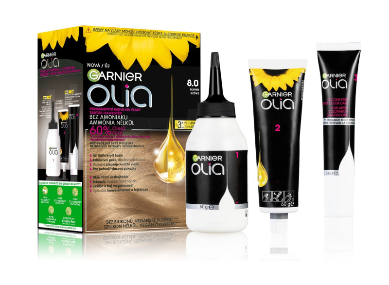 Garnier Olia Big Kit permanentní barva na vlasy odstín 8.0 Blond