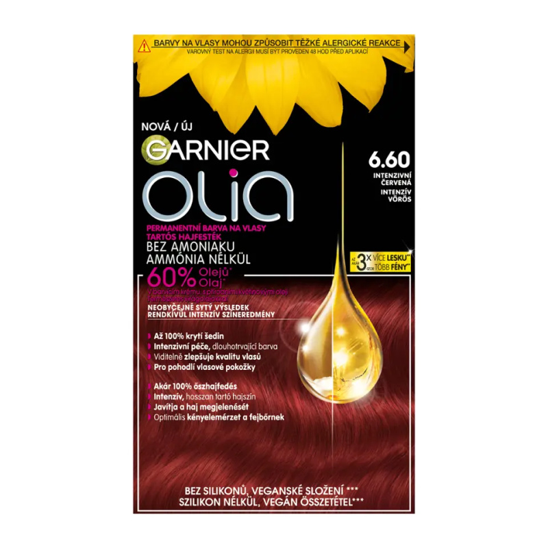 Garnier Olia Big Kit permanentní barva na vlasy odstín 6.60 Intense Red