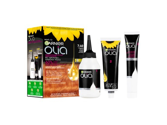 Garnier Olia Big Kit permanentní barva na vlasy odstín 7.40 Intense Copper