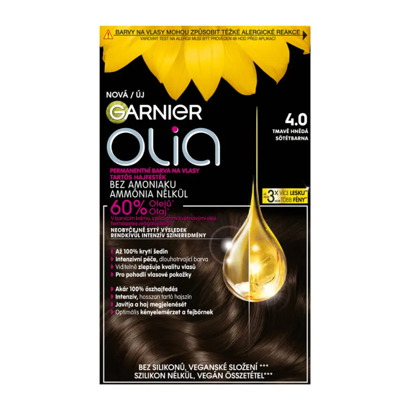 Garnier Olia Big Kit permanentní barva na vlasy odstín 4.0 Dark Brown