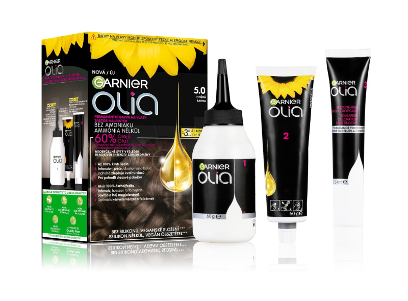 Garnier Olia Big Kit permanentní barva na vlasy odstín 5.0 Brown 1 ks