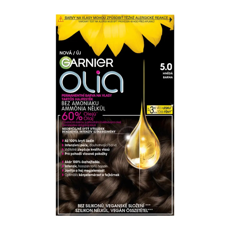 Garnier Olia Big Kit permanentní barva na vlasy odstín 5.0 Brown 1 ks