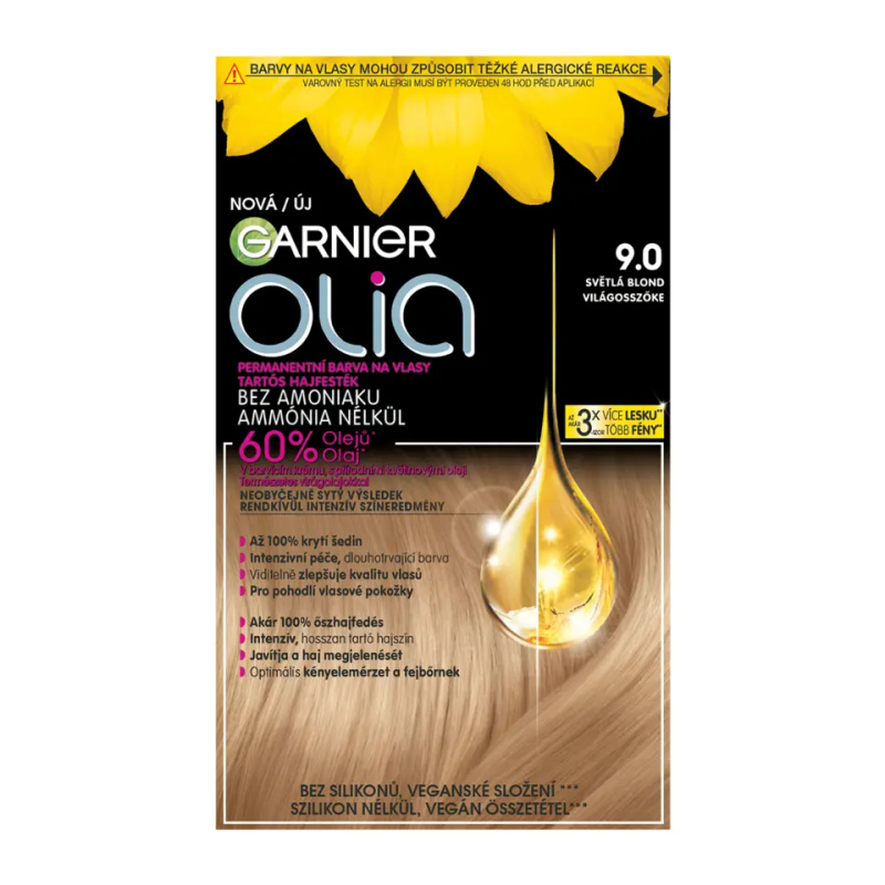 Garnier Olia Big Kit permanentní barva na vlasy odstín 9.0 Light Blond