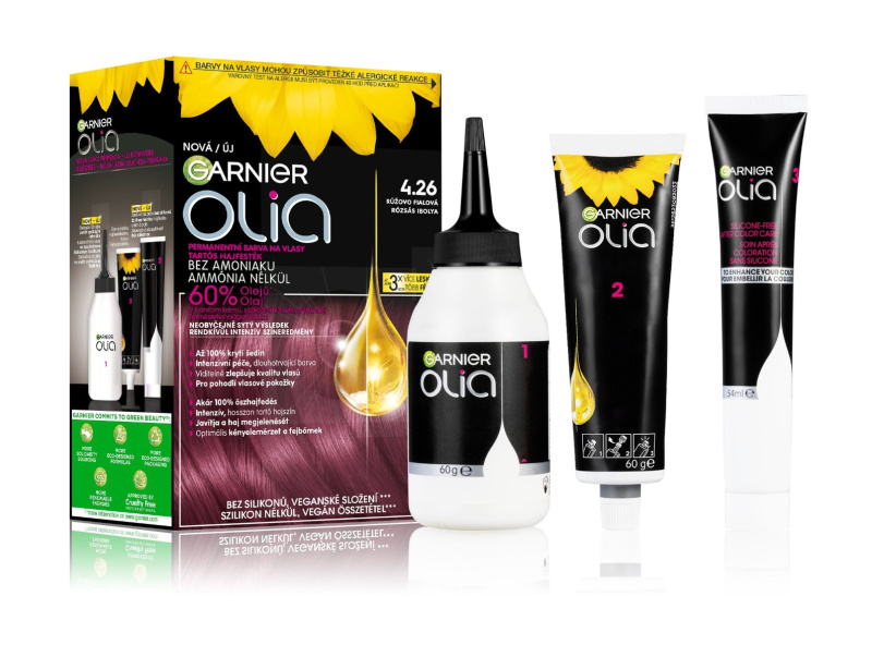 Garnier Olia Big Kit permanentní barva na vlasy odstín 4.26 Rose Violet