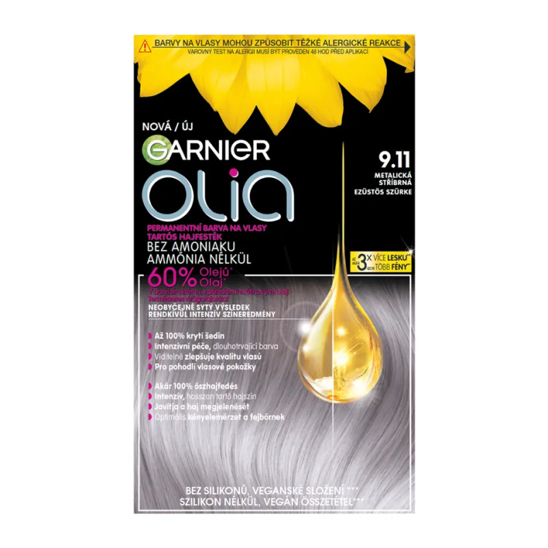 Garnier Olia Big Kit permanentní barva na vlasy odstín 9.11 Silver Smoke