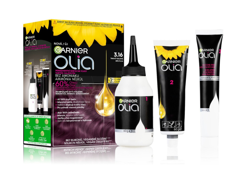 Garnier Olia Big Kit permanentní barva na vlasy odstín 3.16 Deep Violet