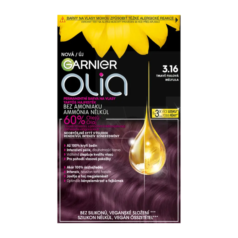 Garnier Olia Big Kit permanentní barva na vlasy odstín 3.16 Deep Violet