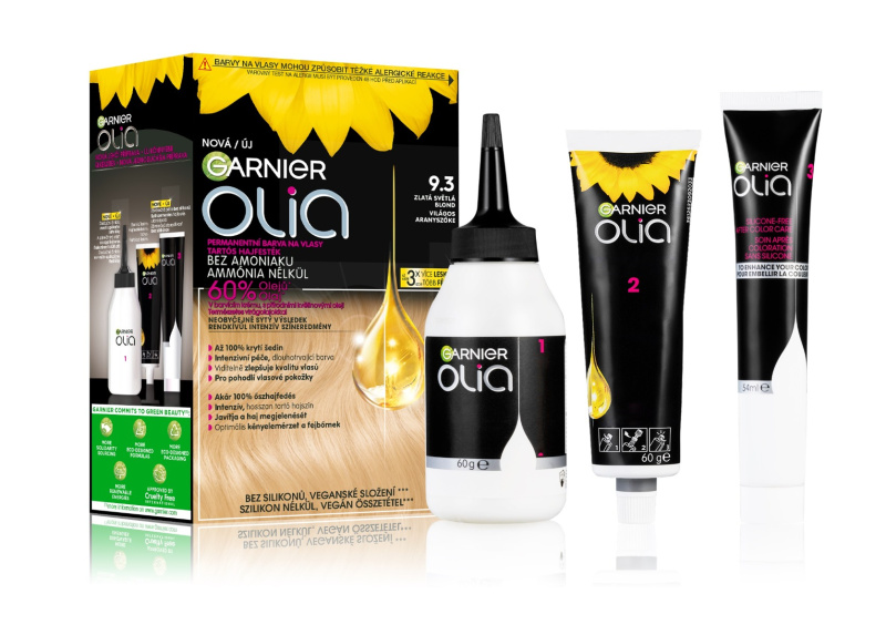 Garnier Olia Big Kit permanentní barva na vlasy odstín 9.3 Gold Light Blond