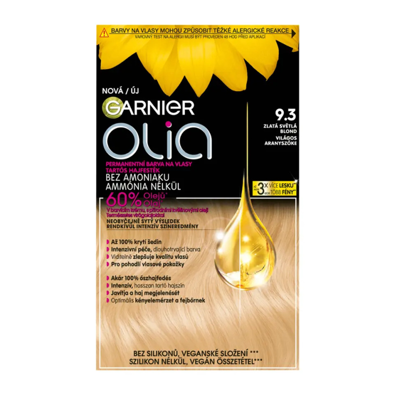Garnier Olia Big Kit permanentní barva na vlasy odstín 9.3 Gold Light Blond