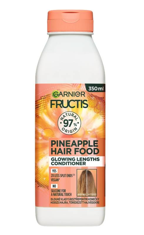 Garnier Fructis Pineapple Hair Food rozjasňující kondicionér pro dlouhé vlasy 350 ml