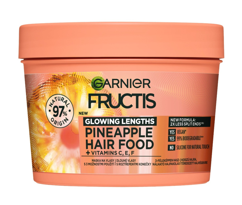 Garnier Fructis Pineapple Hair Food Maska pro dlouhé vlasy s roztřepenými konečky
 400 ml