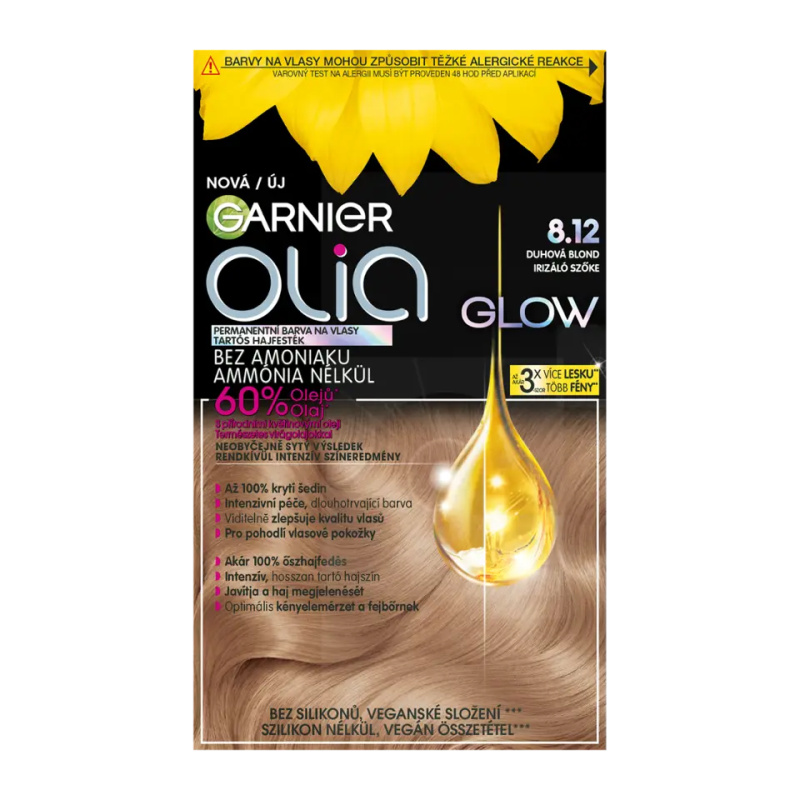 Garnier Olia Big Kit permanentní barva na vlasy odstín 8.12 Iridescent Blonde 1 ks