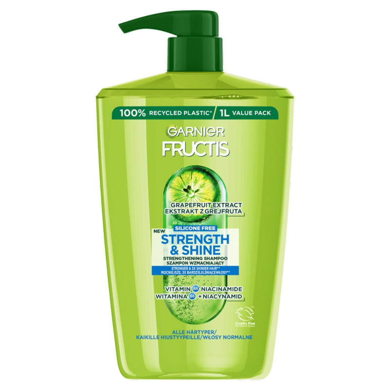 Garnier Fructis Strength & Shine posilující šampon pro všechny typy vlasů 1000 ml