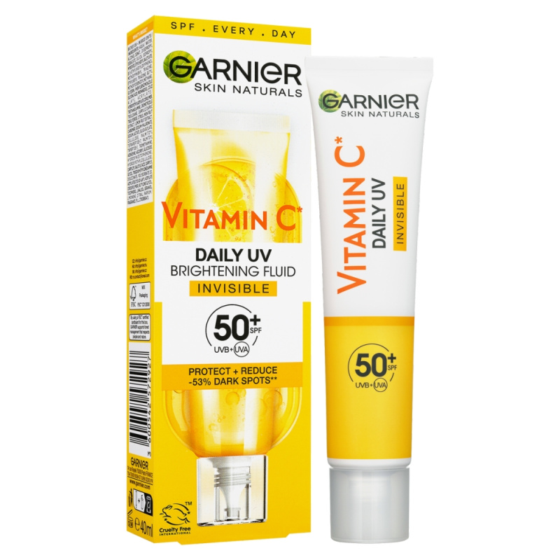 Garnier Skin Naturals Vitamin C Invisible denní rozjasňující UV fluid SPF 50+ 40 ml