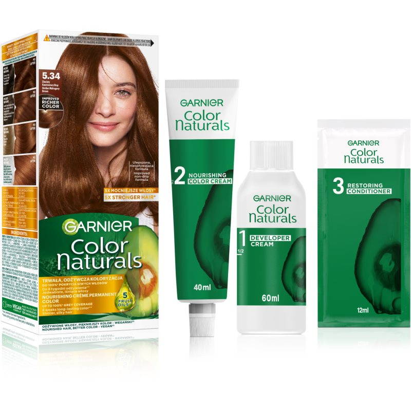 Garnier Color Naturals Creme barva na vlasy odstín 5.34 Golden Chestnut Brown 1 ks