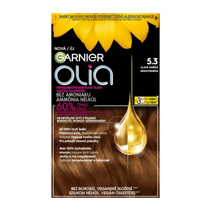 Garnier Olia Big Kit permanentní barva na vlasy odstín 5.3 Golden Brown 1 ks