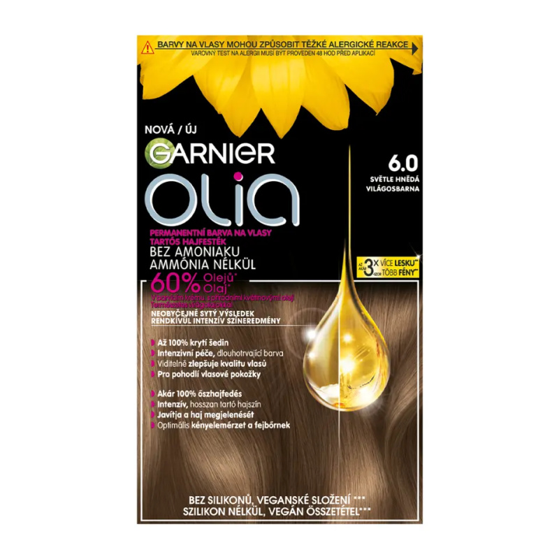 Garnier Olia Big Kit permanentní barva na vlasy odstín 6.0 Light Brown 1 ks