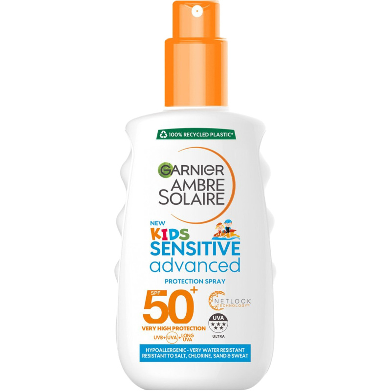 Garnier Ambre Solaire Advanced Sensitive Kids opalovací mléko ve spreji SPF 50+ 150 ml