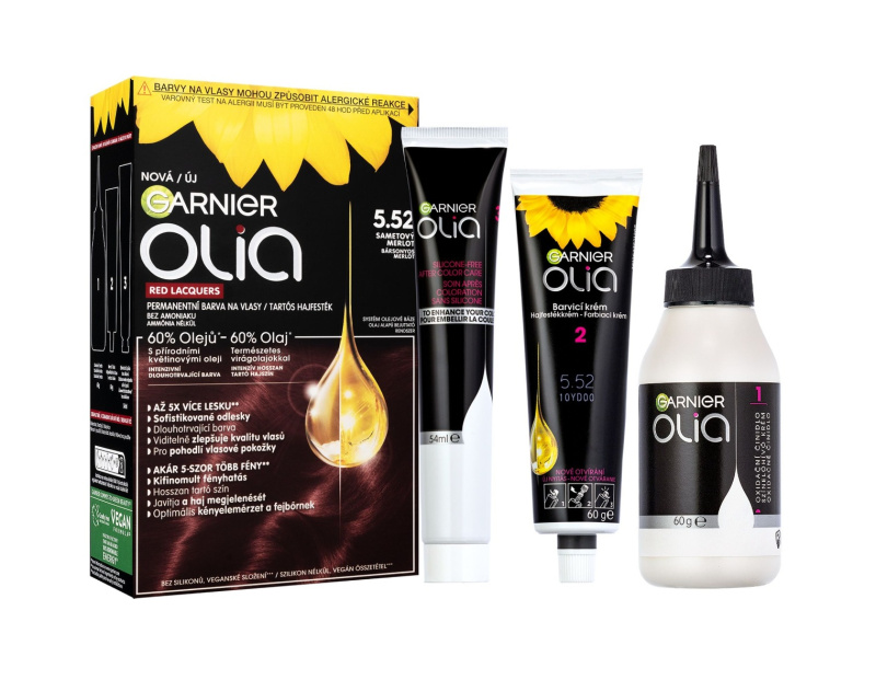 Garnier Olia Big Kit permanentní barva na vlasy odstín 5.52 Glassy Merlot 1 ks