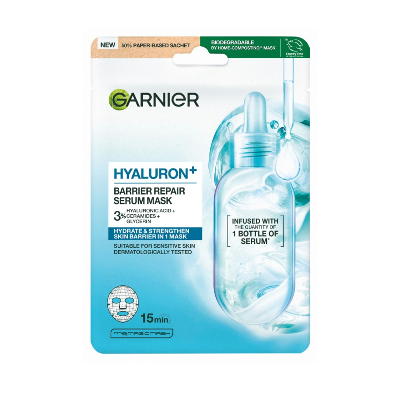 Garnier Hyaluron + čisticí pleťová maska pro smíšenou až mastnou pokožku 1 ks