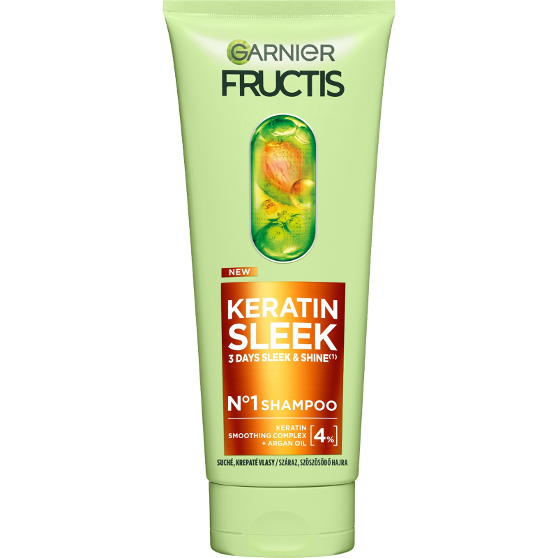 Garnier Fructis Keratin Sleek šampon pro suché a křehké vlasy 200 ml