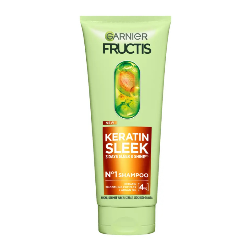 Garnier Fructis Keratin Sleek šampon pro suché a křehké vlasy 200 ml