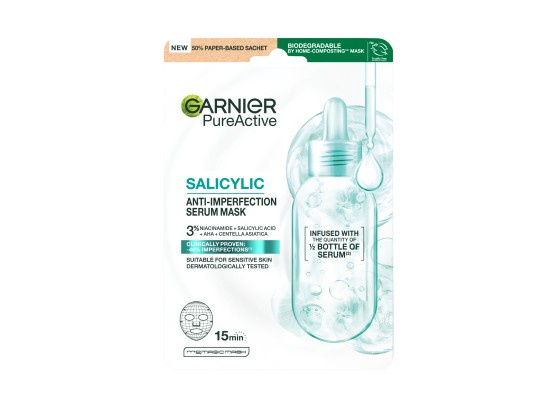 Garnier Pure Active Salicylic plátýnková maska proti nedokonalostem pleti 1 ks