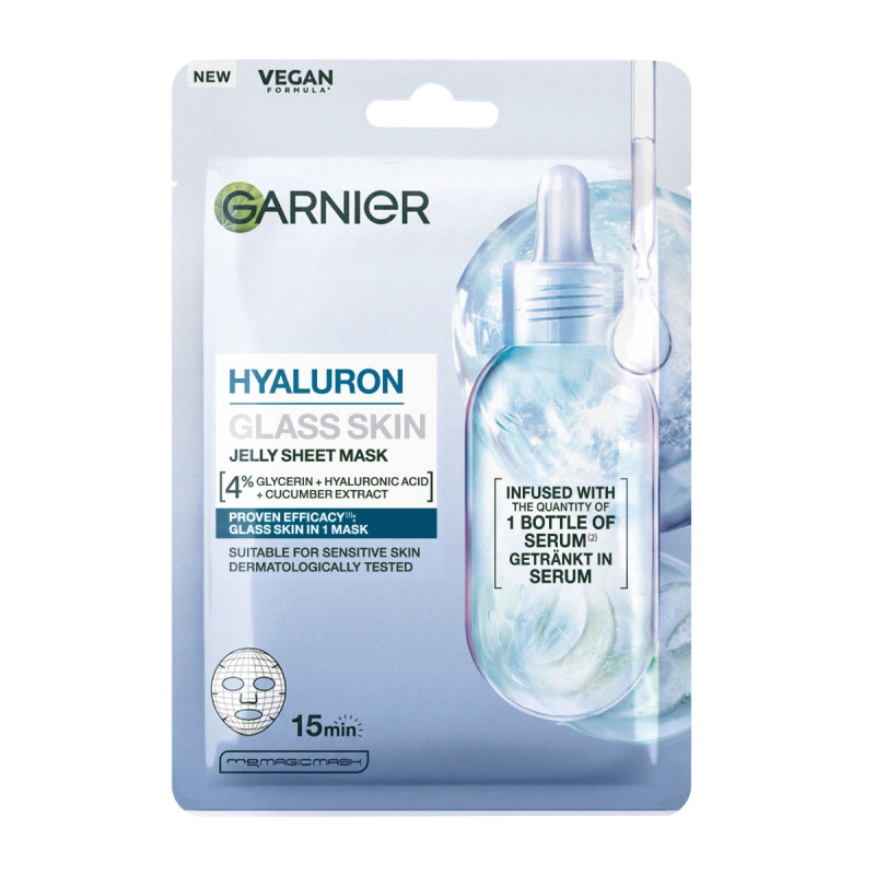 Garnier Hyaluron Glass Skin Jelly textilní pleťová maska 27 g