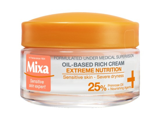 MIXA Extreme Nutrition bohatý hydratační krém s pupalkovým olejem 50 ml