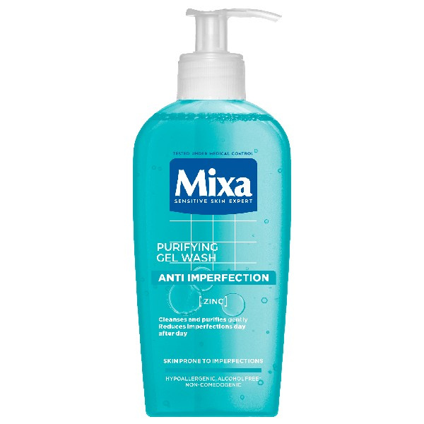 MIXA Anti-Imperfection čisticí pleťový gel bez obsahu mýdla 200 ml