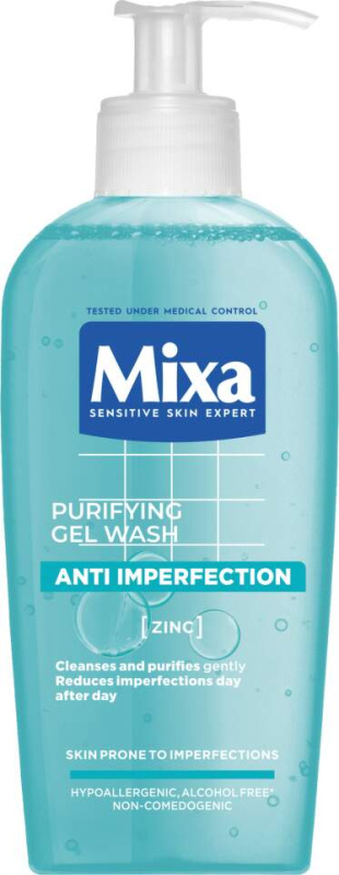 MIXA Anti-Imperfection čisticí pleťový gel bez obsahu mýdla 200 ml