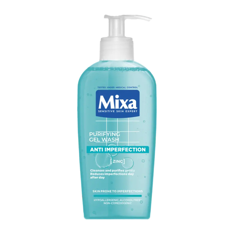 MIXA Anti-Imperfection čisticí pleťový gel bez obsahu mýdla 200 ml