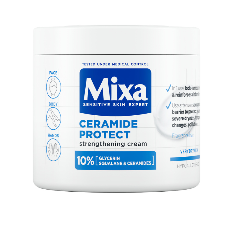 MIXA Ceramide Protect regenerační tělový krém pro citlivou pokožku 400 ml