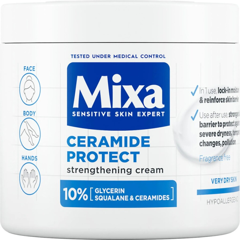 MIXA Ceramide Protect regenerační tělový krém pro citlivou pokožku 400 ml