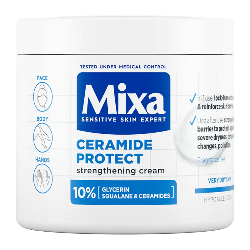 MIXA Ceramide Protect regenerační tělový krém pro citlivou pokožku 400 ml