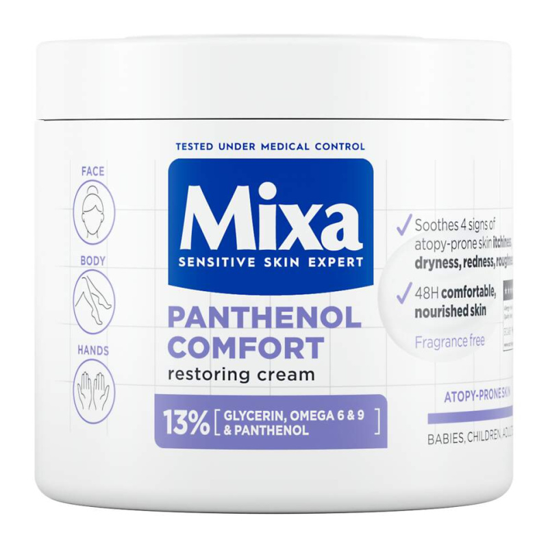 MIXA Panthenol Comfort regenerační tělový krém pro suchou až atopickou pokožku 400 ml