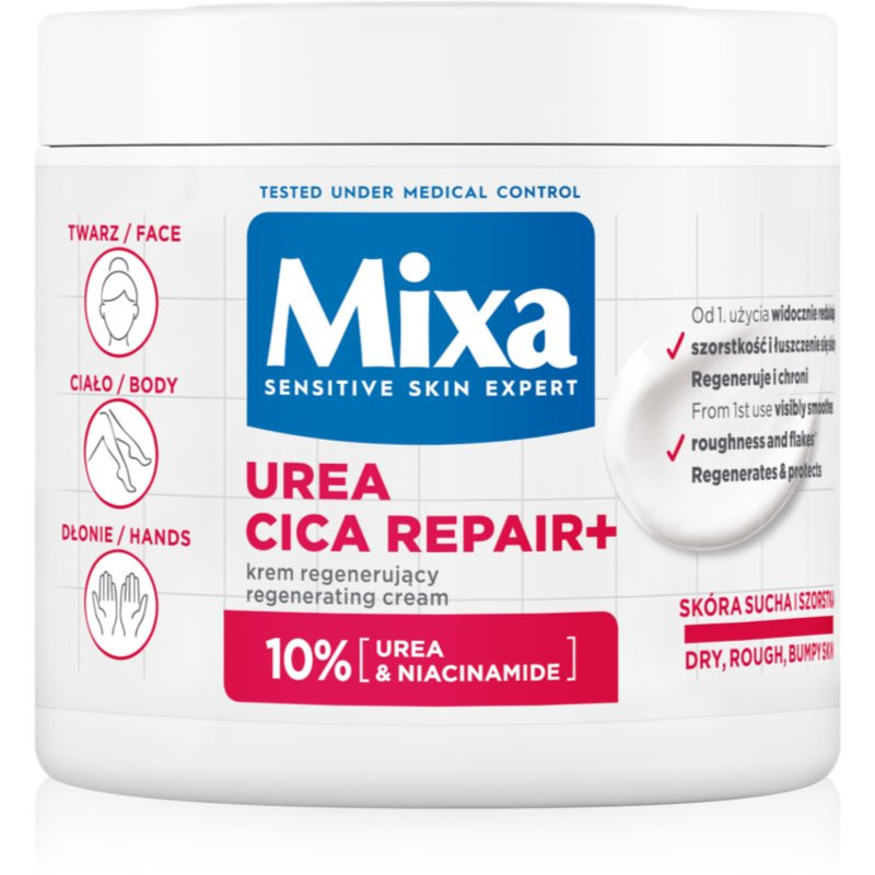 Mixa Urea Cica Repair+ regenerační tělový krém pro velmi suchou pokožku 400 ml