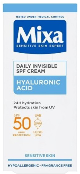 MIXA Daily Invisible SPF Cream hydratační denní krém SPF 50 50 ml