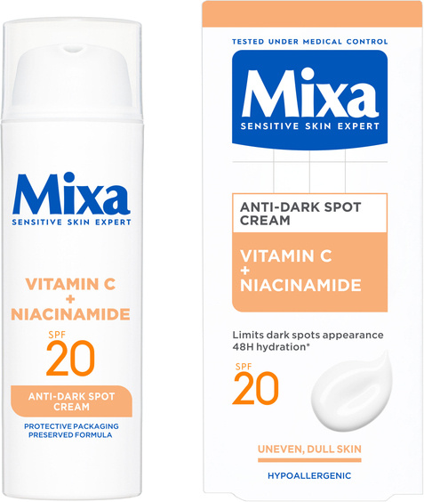 Mixa Anti-Dark Spot denní krém proti tmavým skvrnám SPF 20 50 ml