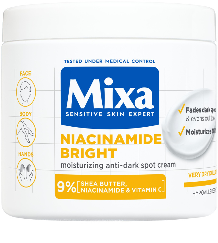Mixa Niacinamide Bright intenzivně hydratační krém proti tmavým skvrnám 400 ml