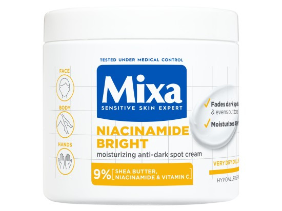 Mixa Niacinamide Bright intenzivně hydratační krém proti tmavým skvrnám 400 ml