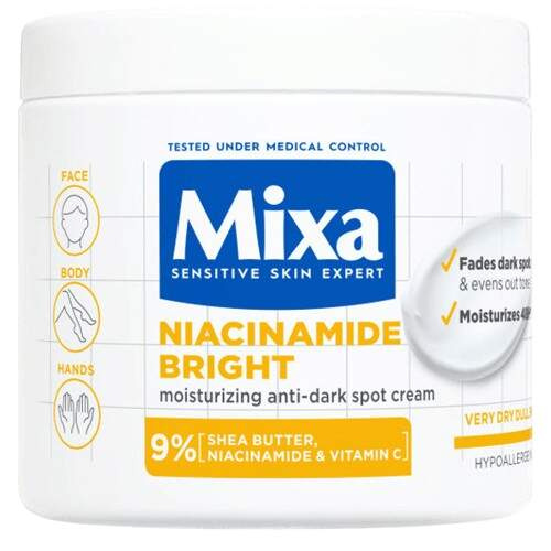 Mixa Niacinamide Bright intenzivně hydratační krém proti tmavým skvrnám 400 ml