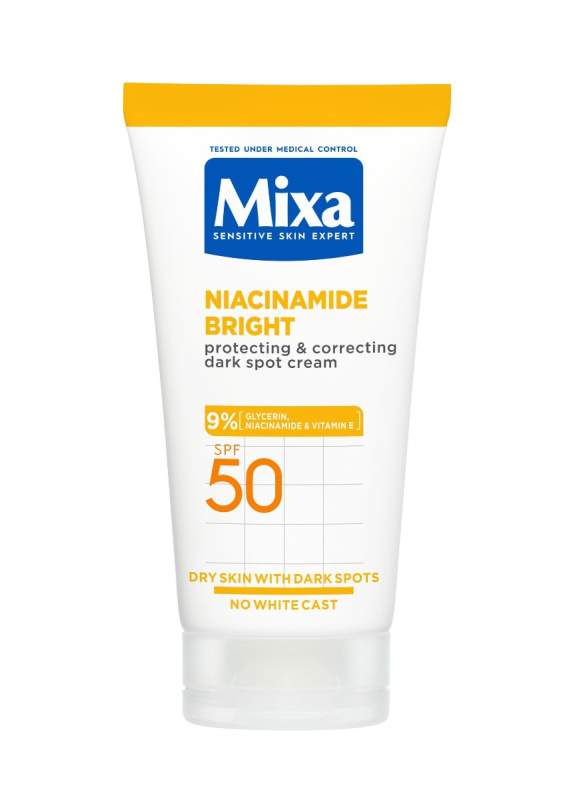 Mixa Niacinamide Bright korekční krém proti tmavým skvrnám SPF 50 50 ml