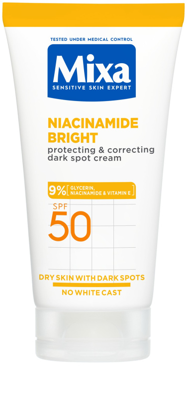 Mixa Niacinamide Bright korekční krém proti tmavým skvrnám SPF 50 50 ml