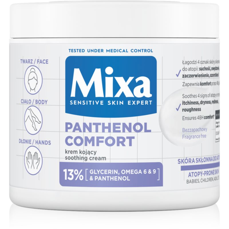 Mixa Panthenol Comfort regenerační tělový krém pro suchou až atopickou pokožku 400 ml