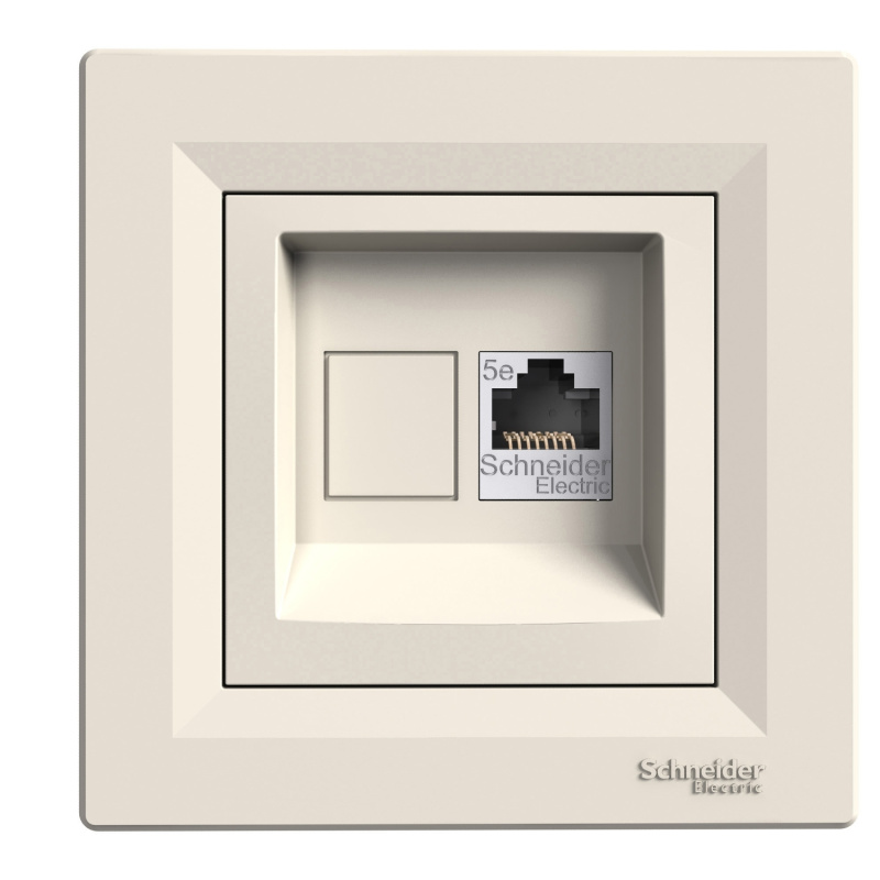 Zásuvka datová Schneider Asfora CAT5e 1× RJ45 UTP nestíněná krémová